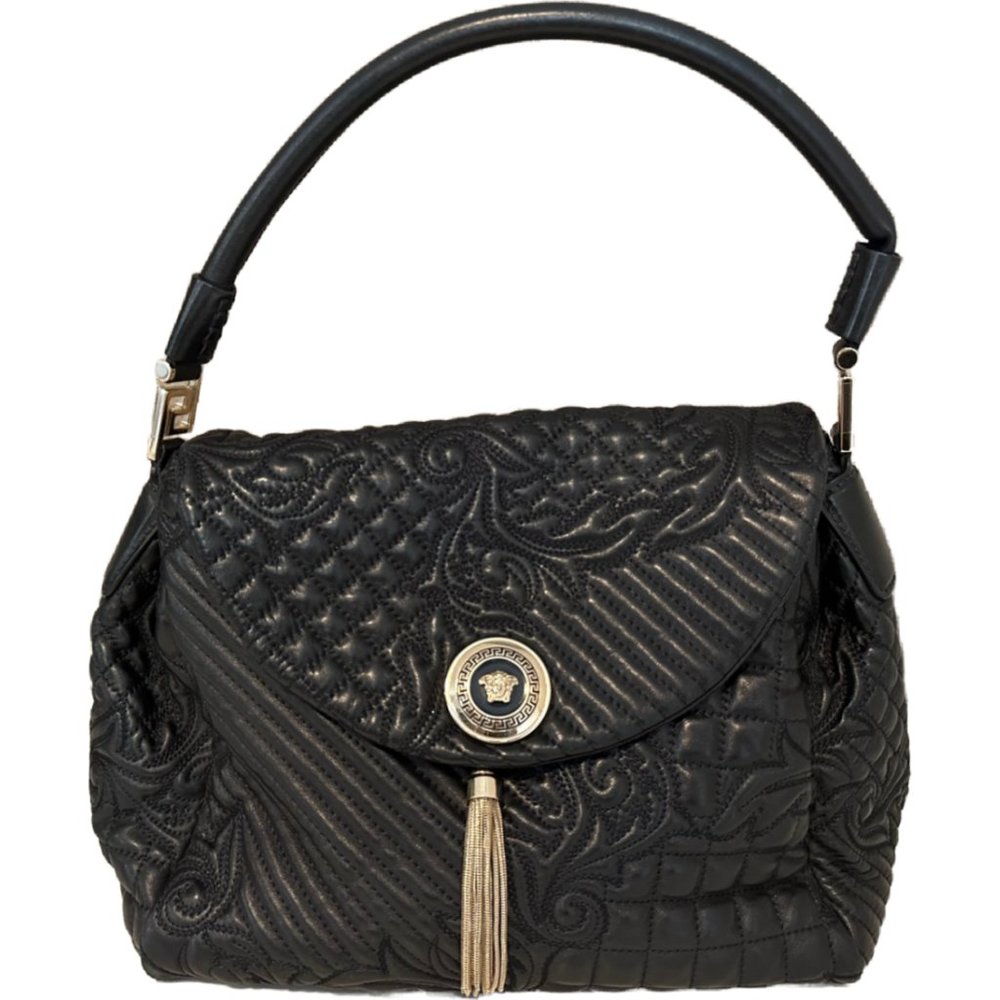 Versace Bags | Versace Black Leather |Versace BORSA NAPPA RICAMO BAROCCO+NAPPA